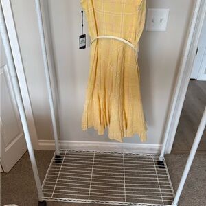 Tommy Hilfiger Yellow Pleated Midi Sundress